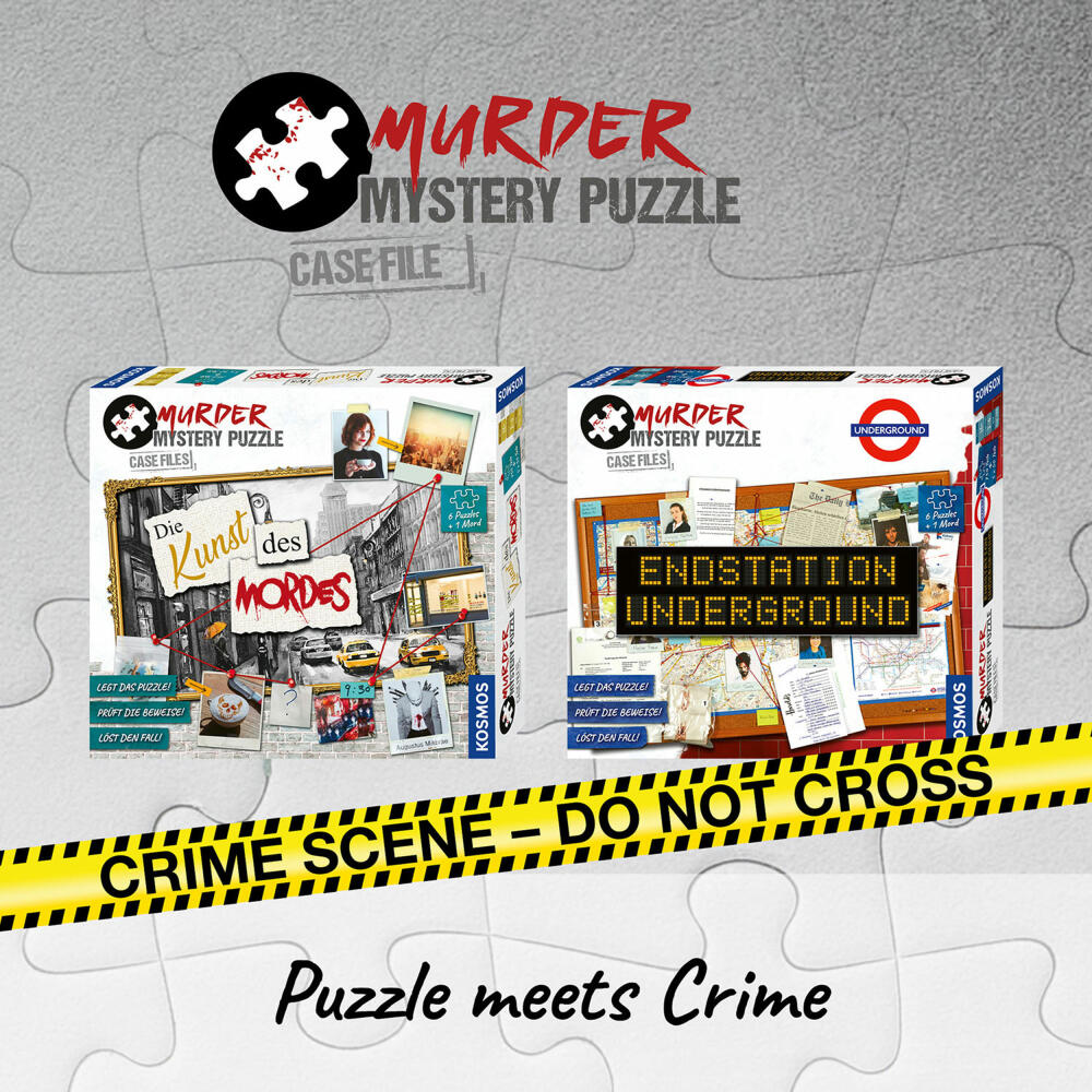 KOSMOS Murder Mystery Puzzle - Endstation Underground, Krimispiel, Gesellschaftsspiel, ab 16 Jahren, 682170