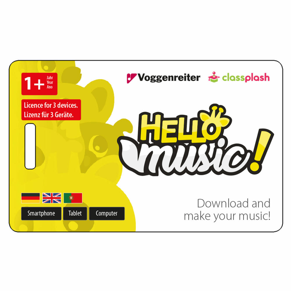 Voggenreiter Hello Music Maracas-Set, 3-tlg., Rassel, Handrassel, Klangspielzeug, mit App, 1151