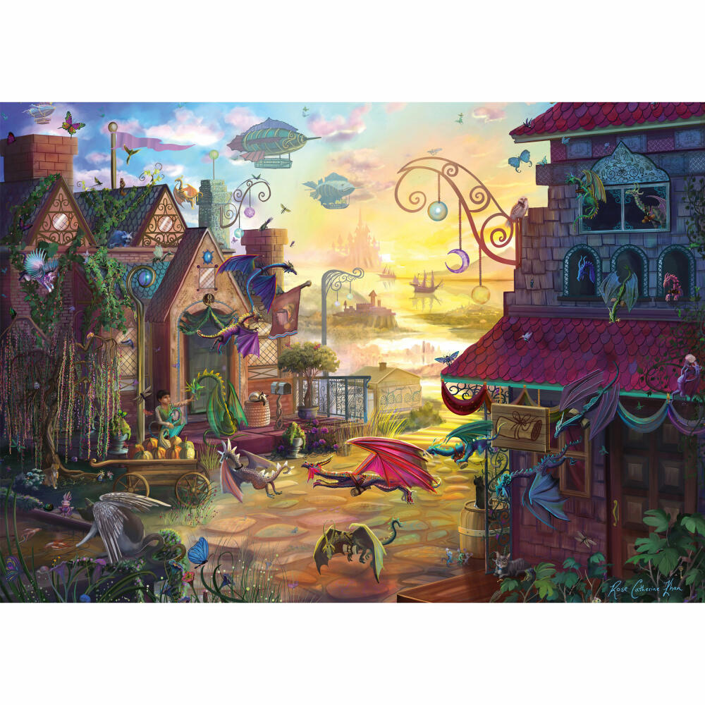 Schmidt Spiele Drachenpost, Rose Cat Khan, Erwachsenenpuzzle, Puzzle, ab 12 Jahre, 1000 Teile, 57584