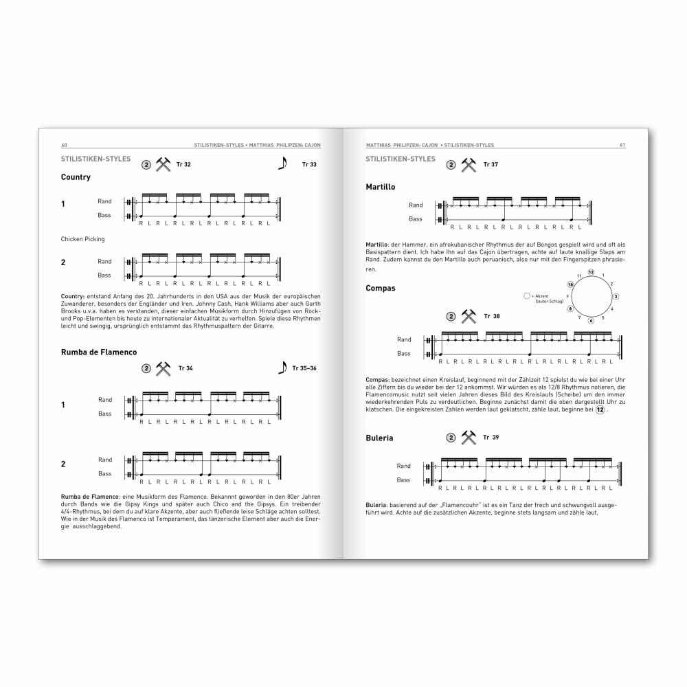 Voggenreiter Cajon Set, 4-tlg., Volt KazooJon Quader, Eine Kiste Voller Rhythmus, Lernbuch, Trommelkiste, Trommel