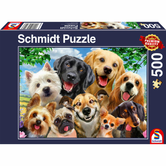 Schmidt Spiele Puzzle Hunde-Selfie, Erwachsenenpuzzle, Standard, 500 Teile, 58390