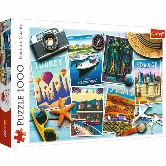Trefl Puzzle Urlaubs Postkarten, 1000 Teile, 68.3 x 48 cm, 10714