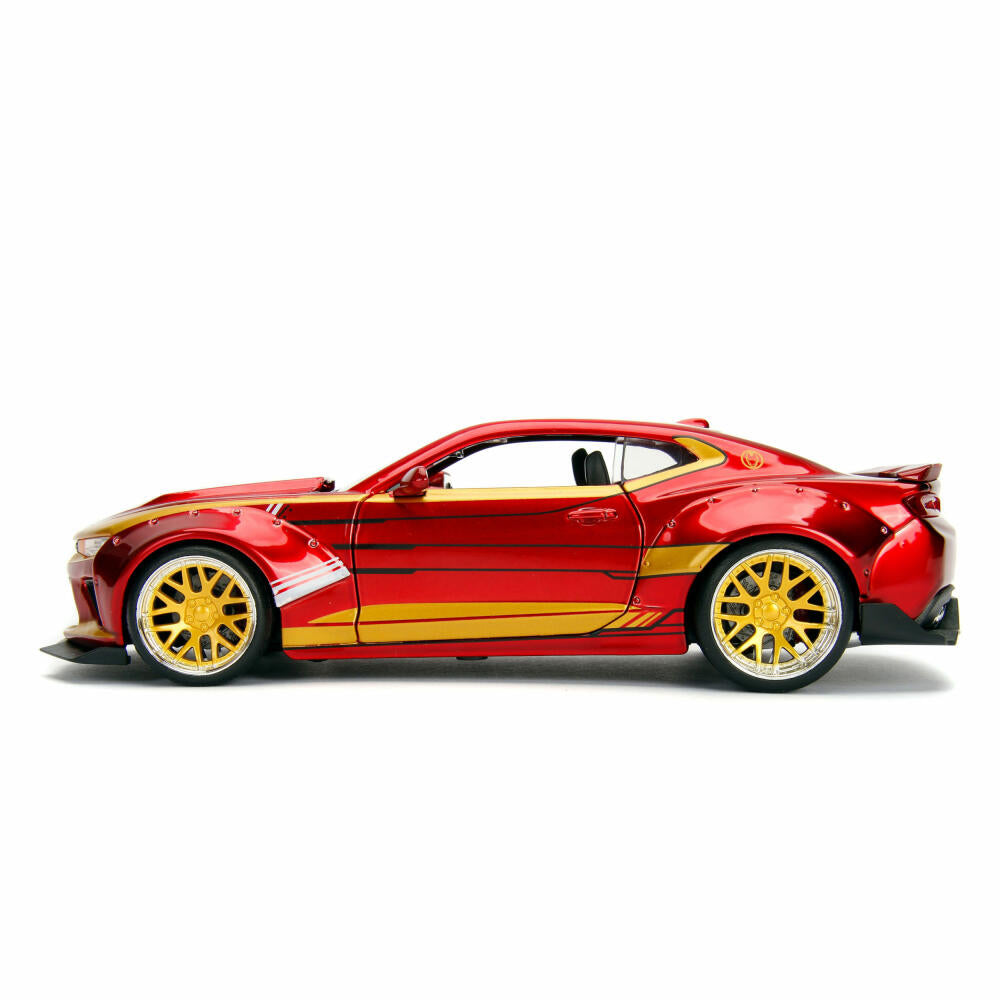 Jada Marvel Iron Man 2016 Chevy Camaro SS, Modellauto, Modell Auto, Modellfahrzeug, Maßstab 1:24, 253225003