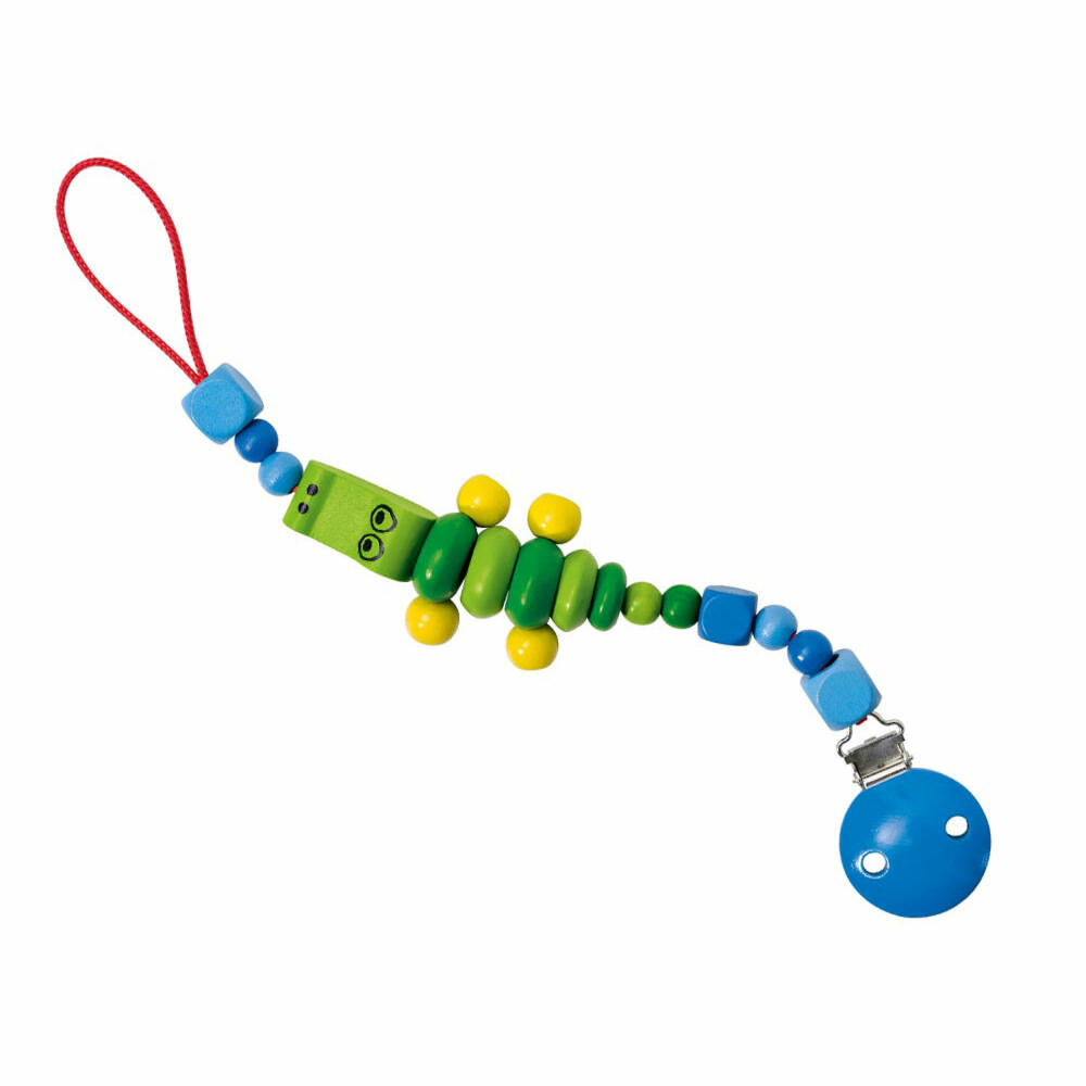 Selecta Spielzeug Crocolini Schnullerkette, Schnuller Kette, Babyspiel, Babyspielzeug, Holz, 21 cm, 61019