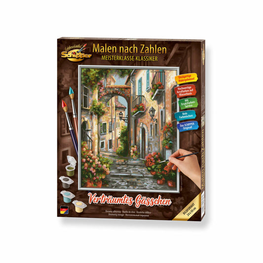 Schipper Malen nach Zahlen Verträumtes Gässchen, Meisterklasse Klassiker, Malvorlage, Wandbild, 24 x 30 cm, 609240826