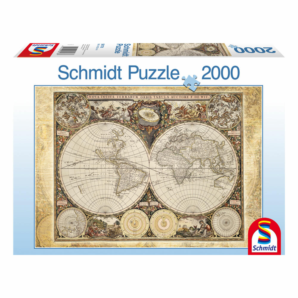 Schmidt Spiele Historische Weltkarte, Puzzle, Erwachsenenpuzzle, Standard, 2000 Teile, 58178