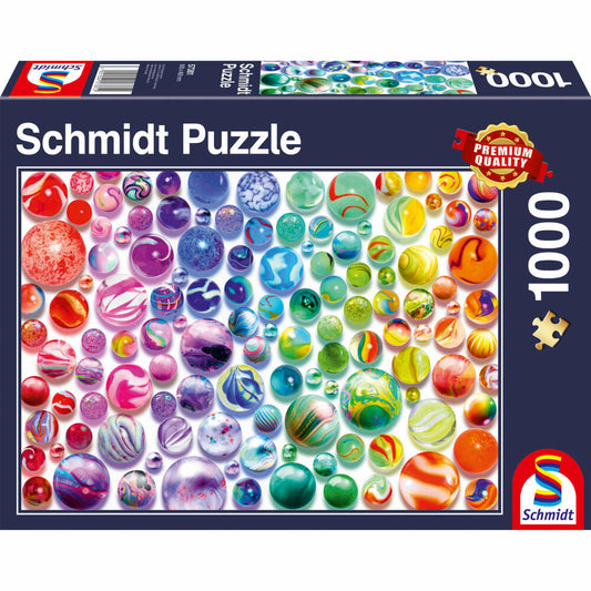 Schmidt Spiele Puzzle Regenbogen-Murmeln, Erwachsenenpuzzle, Premium, 1000 Teile, 57391