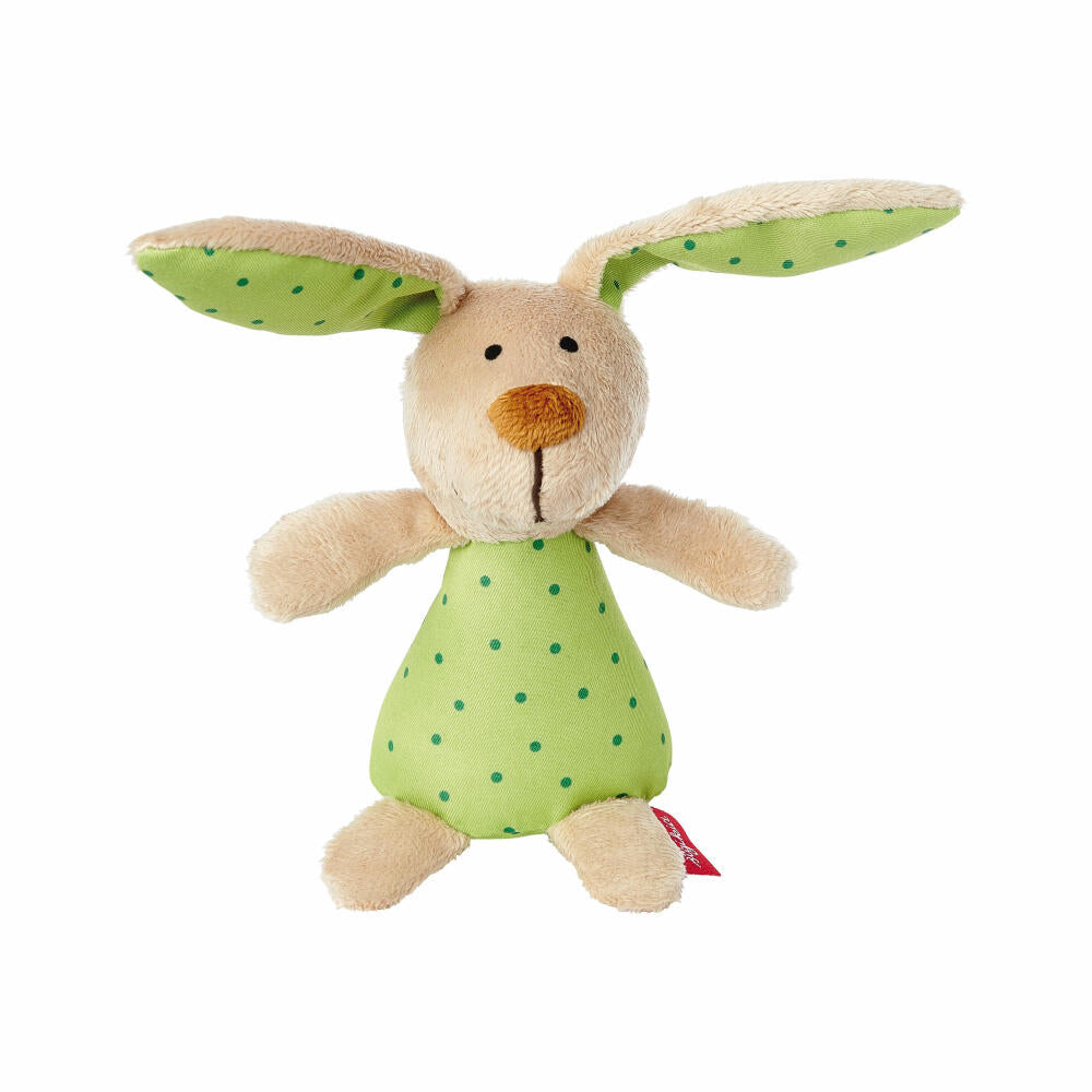 sigikid Red Stars Rassel Hase, Rasselgreifling, Greifling, Kuscheltier, Babyspielzeug, Baby Spielzeug, Polyester, H 13 cm, 41169