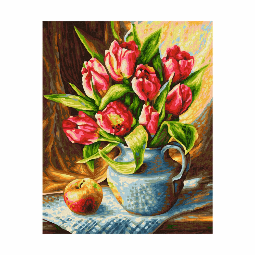 Schipper Malen nach Zahlen Tulpenstrauß, Meisterklasse Klassiker, Malvorlage, Wandbild, 24 x 30 cm, 609240796