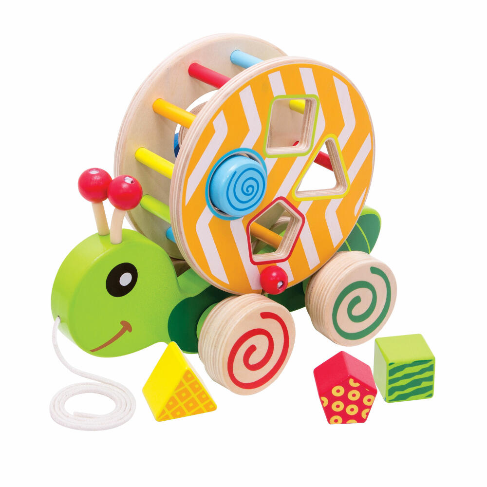 Eichhorn Color Nachzieh-Stecktier Schnecke, Nachziehspielzeug, Ziehtier, Lauflernspielzeug, Spielzeug, Holz, 100002231