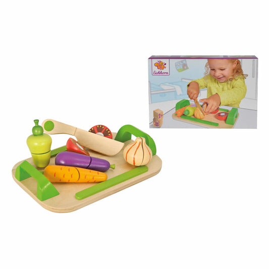 Eichhorn Schneidebrett, Gemüse mit Klettverschluss und Messer, Spielzeug, Holz, 100003722