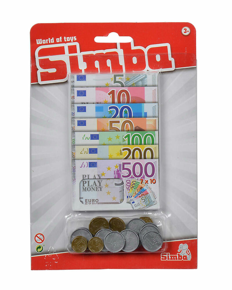 Simba Euro-Spielgeld, Spielgeld, Kaufladen Geld, Euro, Euros, 24 Münzen, 70 Scheine, Spielzeug, 104528647