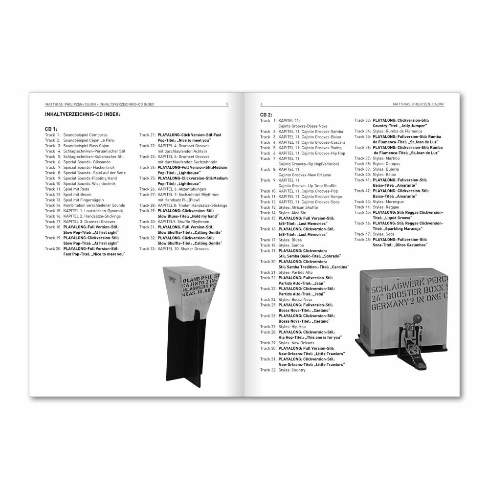 Voggenreiter Cajon Set, 4-tlg., Volt KazooJon Würfel, Eine Kiste Voller Rhythmus, Lernbuch, Trommelkiste, Trommel