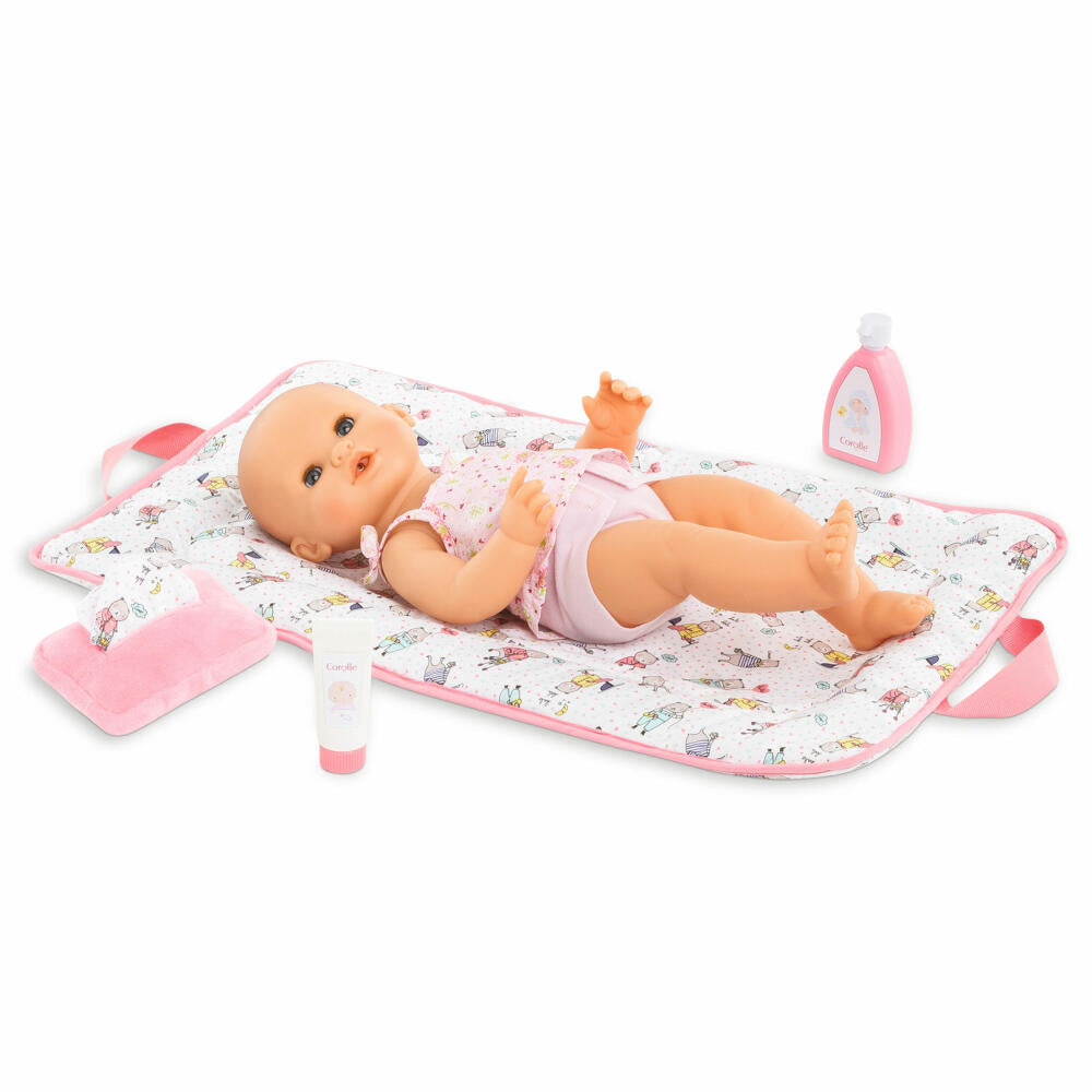 Corolle MGP Wickelset, 4-tlg., Windel, Puppenzubehör, Zubehör, für alle 36 - 42 cm Corolle Babypuppen, 9000140360