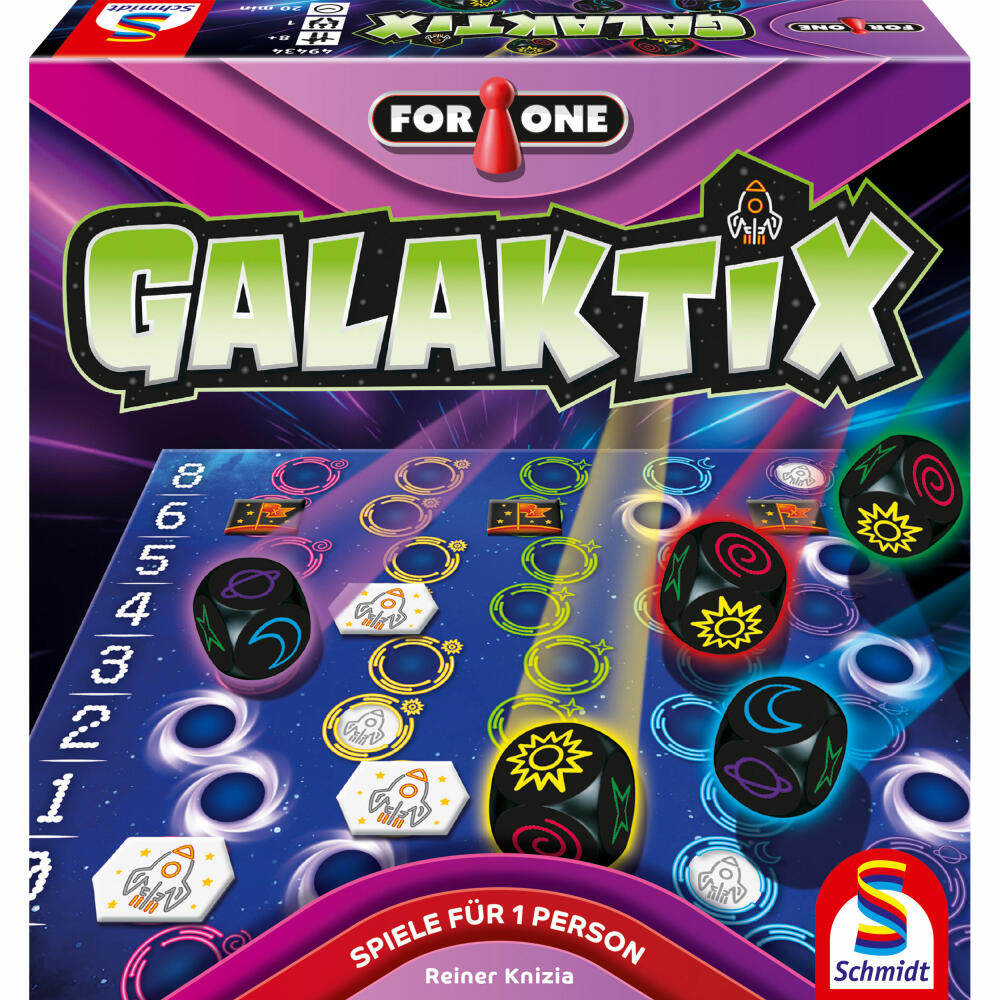 Schmidt Spiele For One Galaktix, Würfespiel, Ein-Personen-Spiel, ab 8 Jahren, 49434