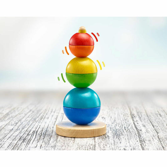 Selecta Spielzeug Stapelturm Kugel, Stapel Turm, Kleinkindspiel, Kleinkindspielzeug, Holz, 16 cm, 62002