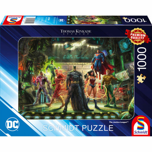 Schmidt Spiele The Justice League, Thomas Kinkade DC, Erwachsenenpuzzle, Puzzle, ab 12 Jahre, 1000 Teile, 57591