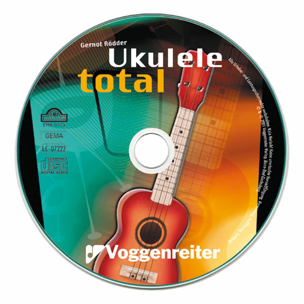 Voggenreiter Ukulele Set, 5-tlg., Complete Holzukulele, Notenständer NS-100, Gitarre, Lernbuch, Notenpult