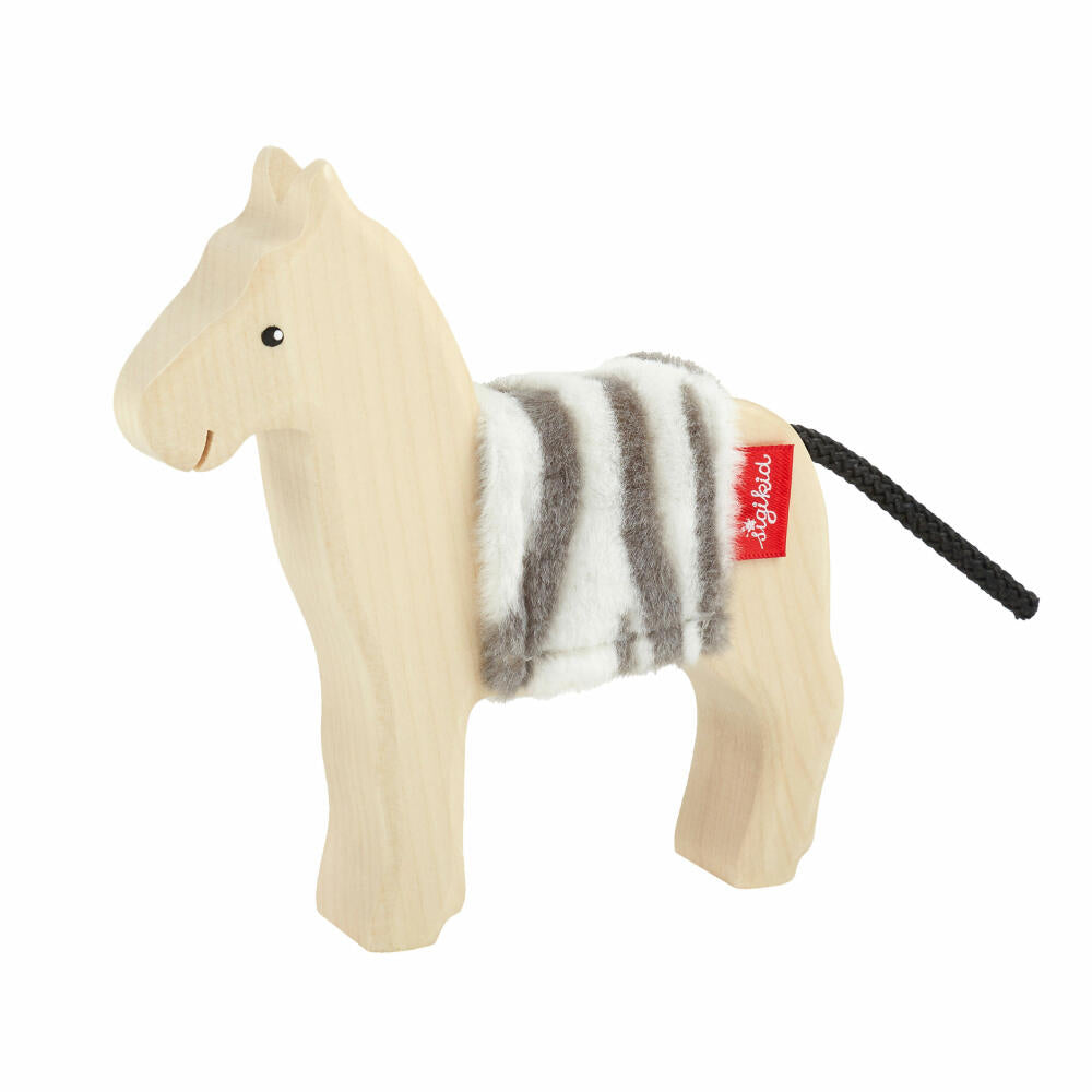 sigikid Cudly Wudly Holztier Zebra, Holzfigur, Spielfigur, Holzspielzeug, Spielzeug, Dekoration, 39505