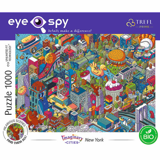 Trefl Puzzle UFT Eye Spy Imaginary Cities - New York, USA, 1000 Teile, 68.3 x 48 cm, 10708