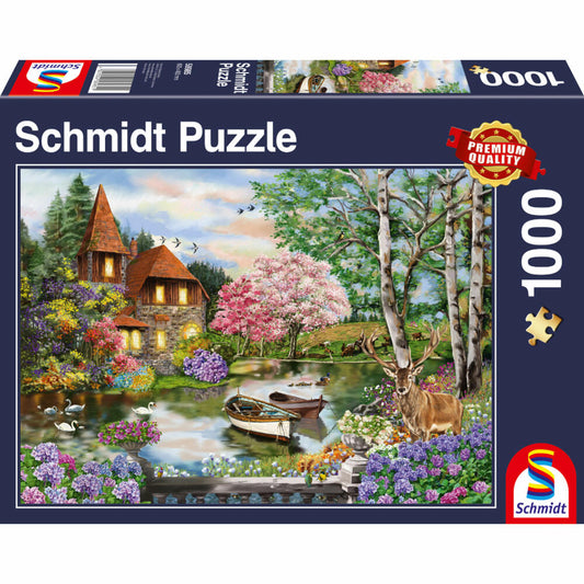 Schmidt Spiele Haus am See, Standard Puzzle, Erwachsenenpuzzle, 1000 Teile, 58985
