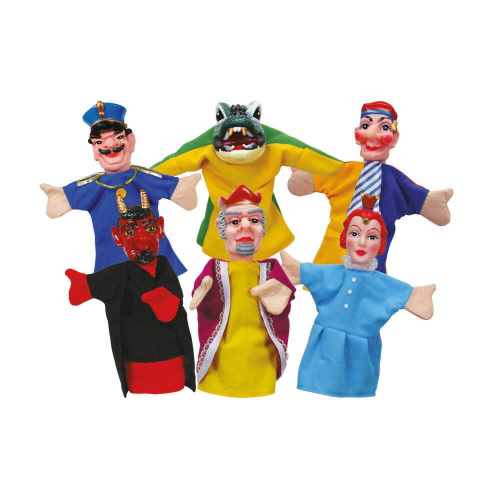 Simba Kasperlfiguren, 6er Set, Handpuppen, Kasperl, König, Prinzessin, Teufel, Polizist, Krokodil, 104586784