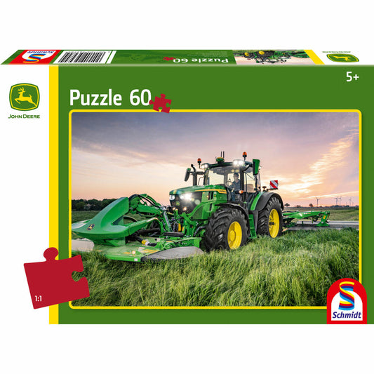Schmidt Spiele John Deere John Deere: Traktor 6R 185, Puzzle, Kinderpuzzle, 60 Teile, 56470