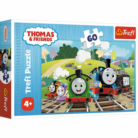 Trefl Puzzle Thomas die Lokomotive, Kinderpuzzle, 60 Teile, 33 x 22 cm, 17379