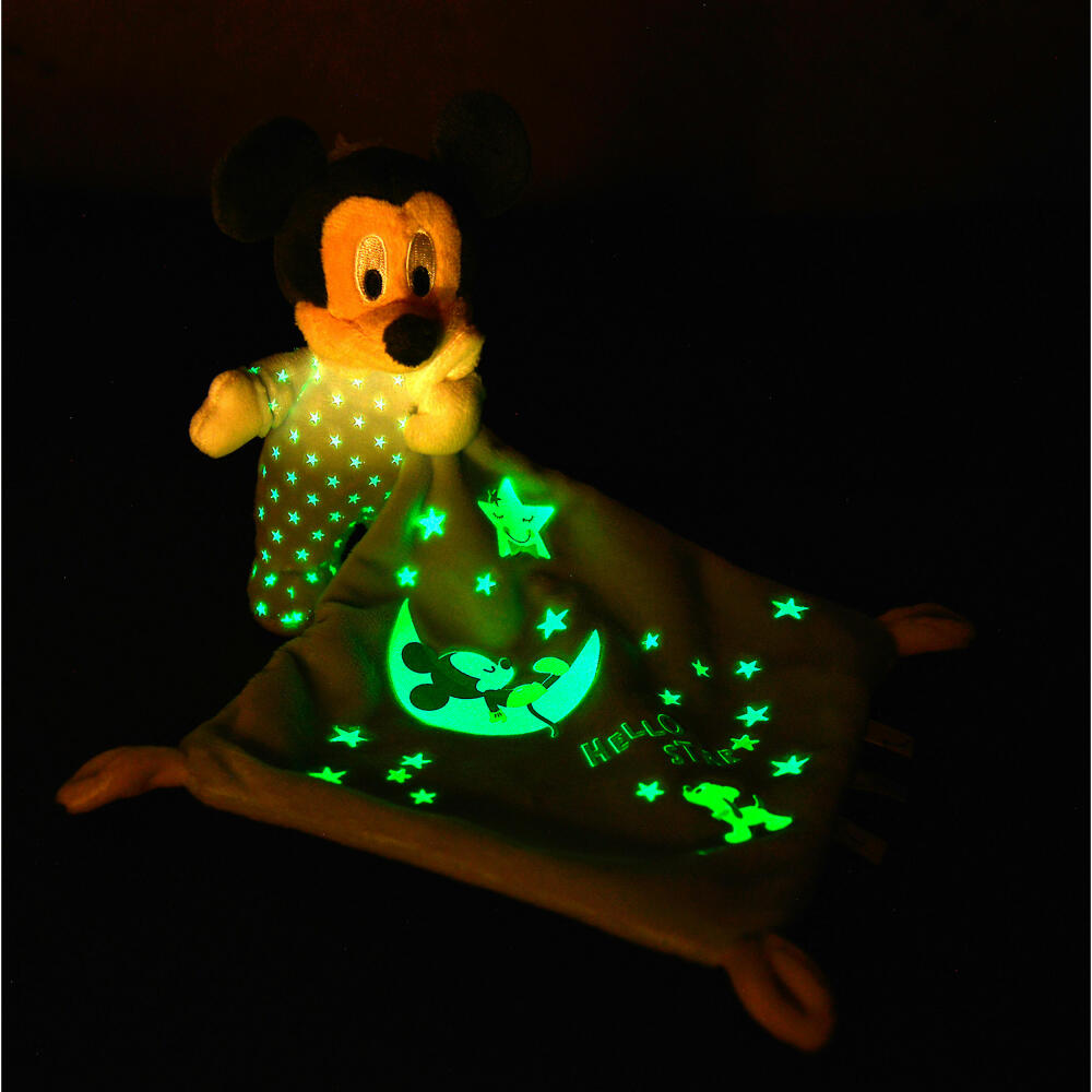 Simba Disney Mickey Glow In The Dark Schmusetuch Starry, Schnuffeltuch, Schmuse Tuch, Kuscheltier, 6315872504