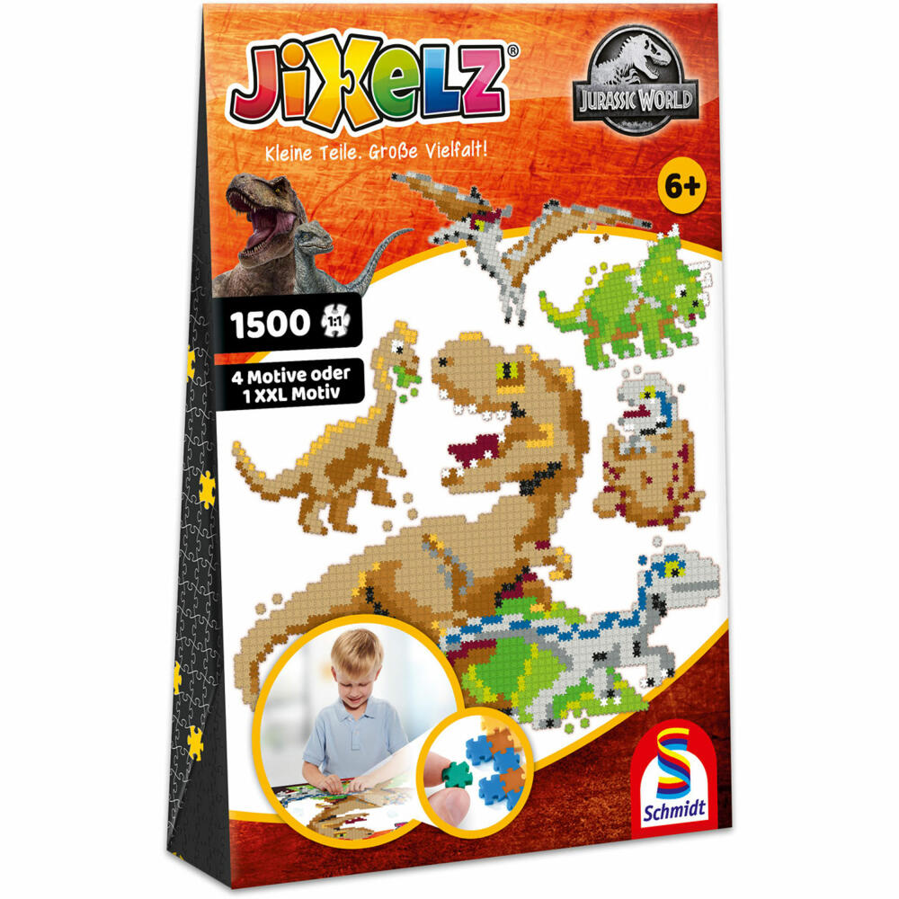 Schmidt Spiele Jixelz Jurassic World, Puzzle, Kinderpuzzle, Kreativspielzeug, 1500 Teile, 46132