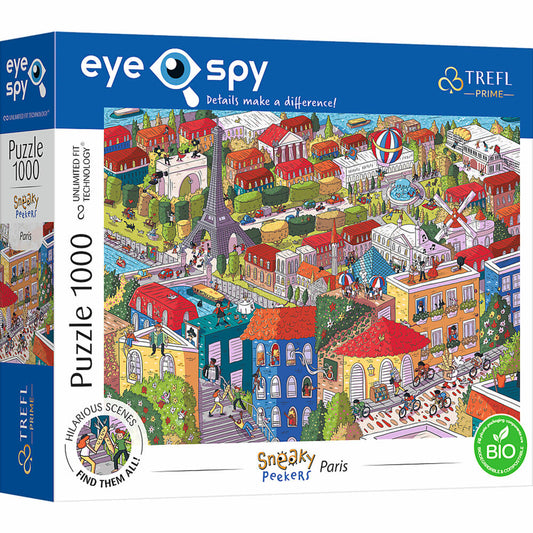 Trefl Puzzle UFT Eye Spy Sneaky Peakers - Paris, Frankreich, 1000 Teile, 68.3 x 48 cm, 10712