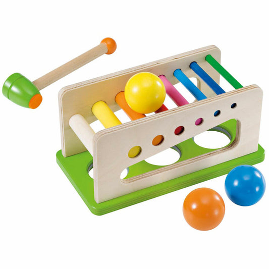 Selecta Spielzeug Battino Klopfbank, Motorik, Kleinkindspiel, Kleinkindspielzeug, Holz, 22 cm, 62017