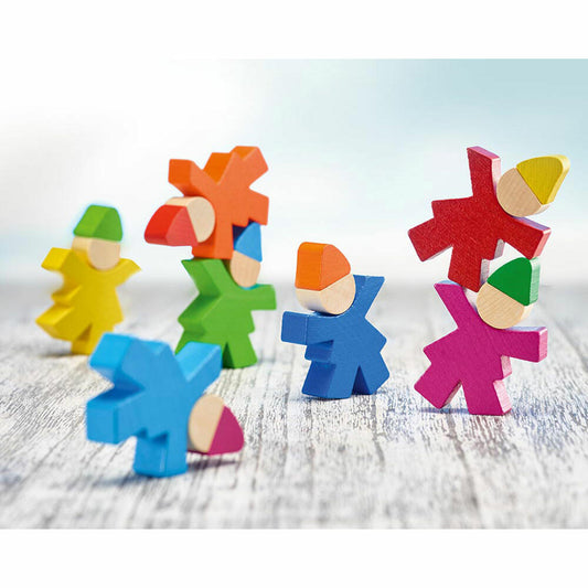 Selecta Spielzeug Zwergenstapel, 7-tlg., Stapel Spiel, Kleinkindspiel, Kleinkindspielzeug, Holz, 14 cm, 62039