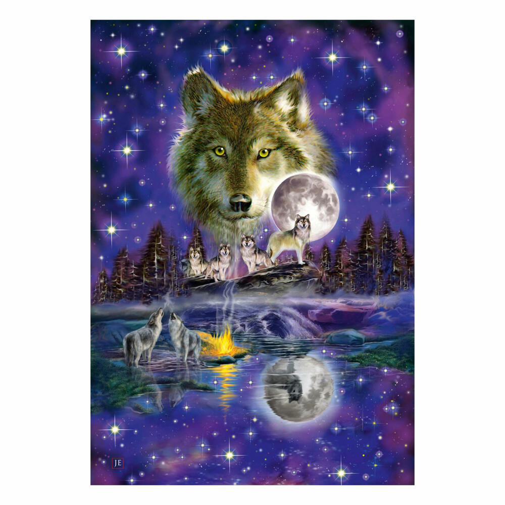 Schmidt Spiele Wolf im Mondlicht, Puzzle, Erwachsenenpuzzle, Standard, 1000 Teile, 58233