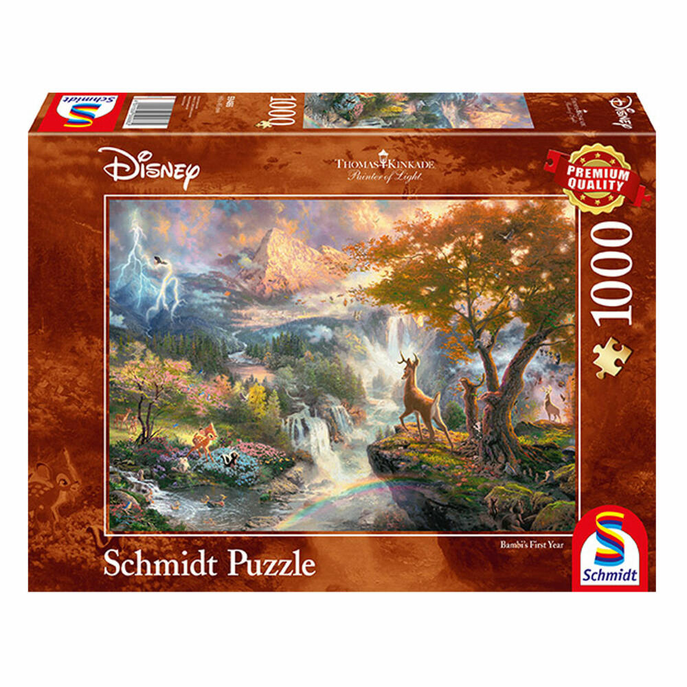 Schmidt Spiele Thomas Kinkade Disney Bambi, 1000 Teile, Erwachsenenpuzzle, Puzzle, 59486