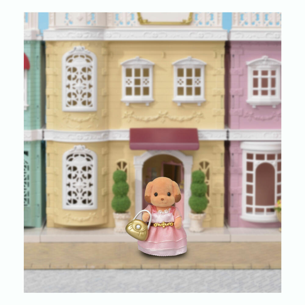 Sylvanian Families Town Series Toy Pudel Laura Wuschl, Hunde Familie, Hund, Mädchen, 6004
