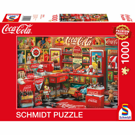 Schmidt Spiele Coca Cola - Nostalgie-Shop, Puzzle, Erwachsenenpuzzle, 1000 Teile, 59915
