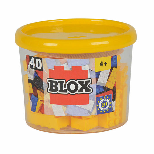 Simba Blox 40 Gelbe 8er Steine in Dose, Bausteine, Bauklötze, Kinder Spielzeug, 40 Stück, 104118857