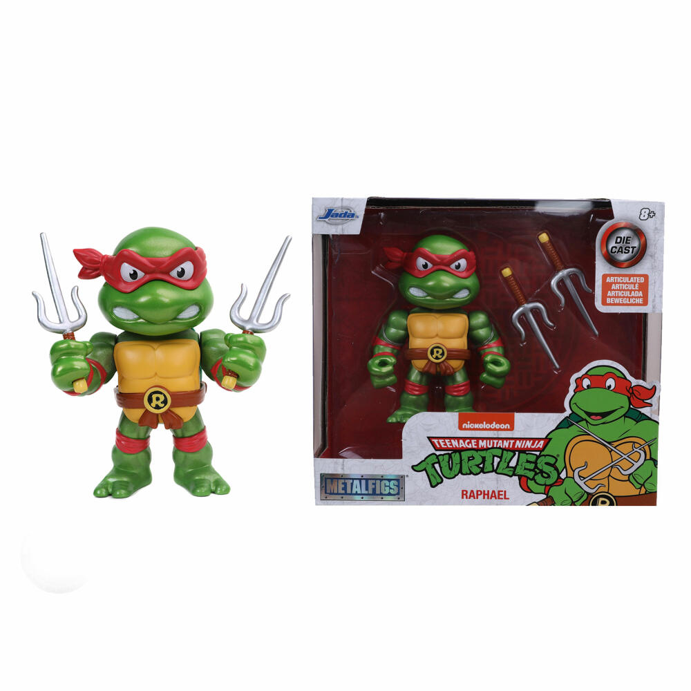 Jada Turtles 4 Raphael Figure, mit Zubehör, Sammelfigur, Spielfigur, Spielzeug, Rot, 10 cm, 253283001