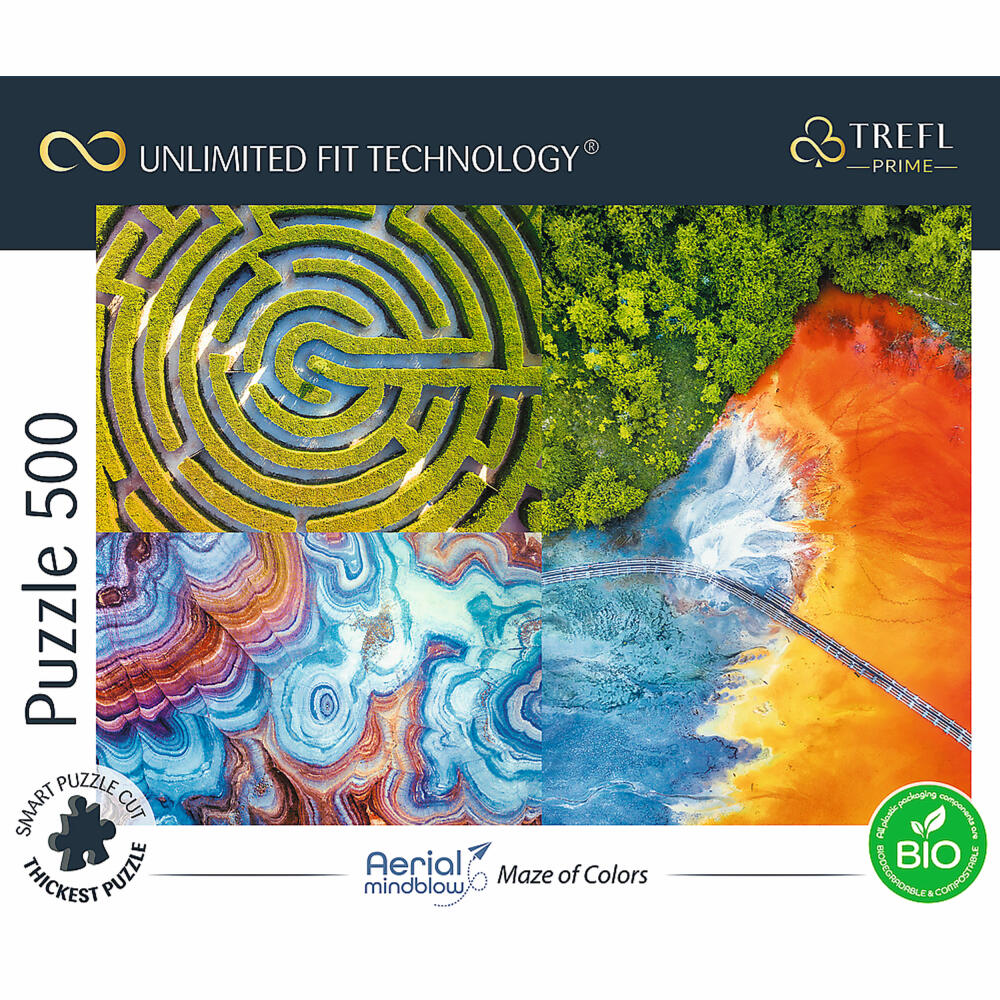 Trefl Puzzle UFT Labyrinth der Farben, 500 Teile, 48 x 34 cm, 37460