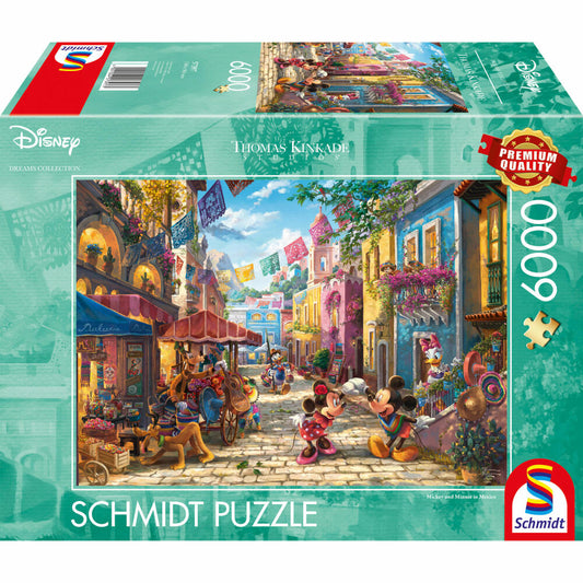 Schmidt Spiele Puzzle Disney Dreams Collection Mickey & Minnie in Mexico, Thomas Kinkade, Erwachsenenpuzzle, 6000 Teile, 57397