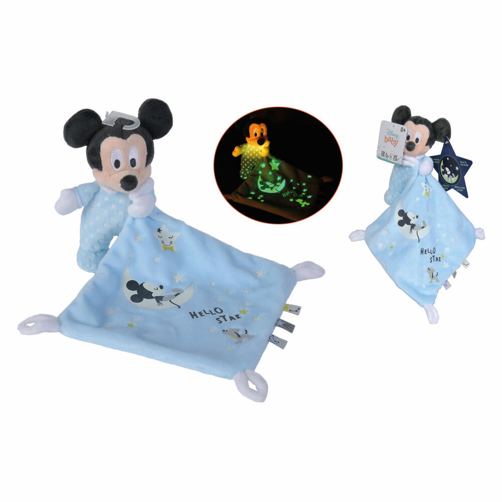 Simba Disney Mickey Glow In The Dark Schmusetuch Starry, Schnuffeltuch, Schmuse Tuch, Kuscheltier, 6315872504