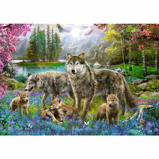Trefl Puzzle Wolfsfamilie, Wölfe, 1000 Teile, 68.3 x 48 cm, 10558