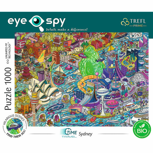 Trefl Puzzle UFT Eye Spy Time Travel - Sydney, Australien, 1000 Teile, 68.3 x 48 cm, 10751