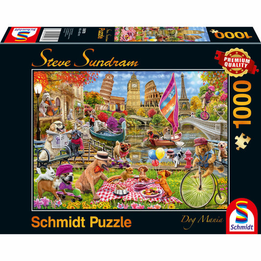 Schmidt Spiele Hundewahnsinn, Steve Sundram Dog Mania, Puzzle, Erwachsenenpuzzle, 1000 Teile, 59978