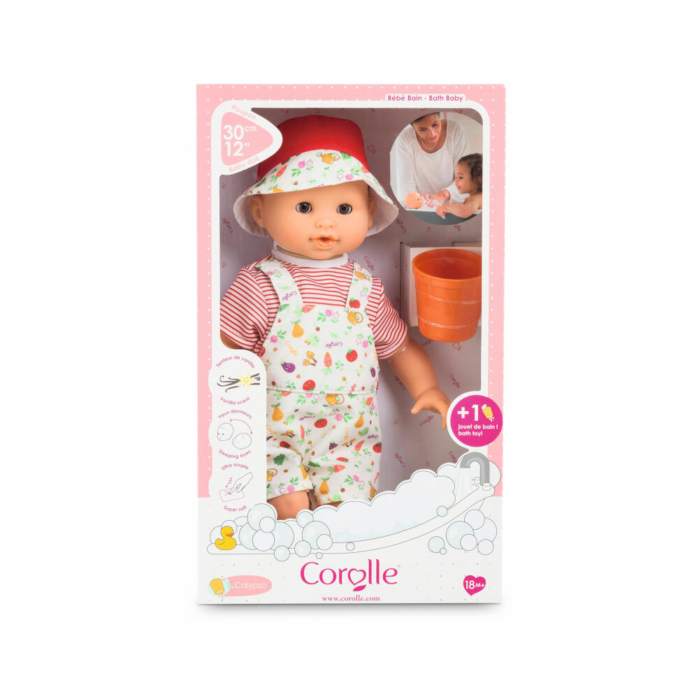 Corolle MPP Badebaby Calypso, Weichkörperpuppe, Badepuppe, Babypuppe, Puppe, mit Vanilleduft, 30 cm, 9000100540