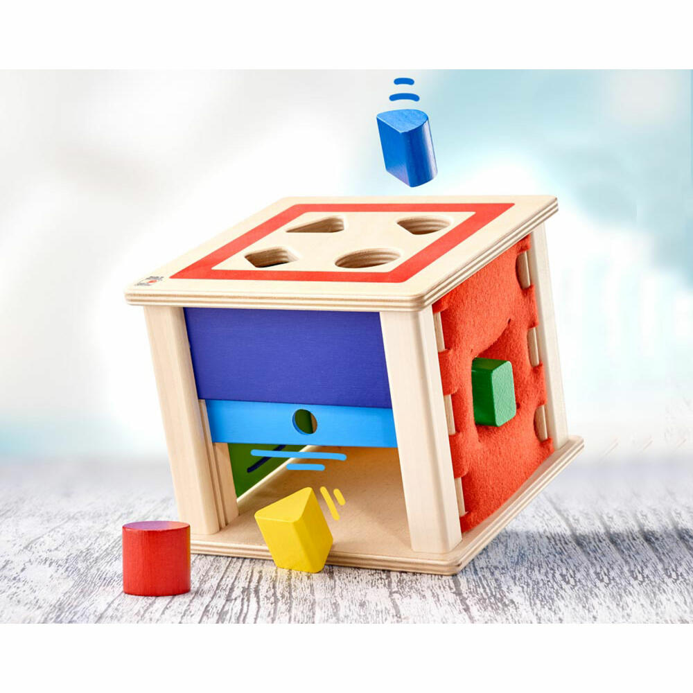 Selecta Spielzeug Varianto Sortierbox, Motorik, Kleinkindspiel, Kleinkindspielzeug, Holz, 15 cm, 62019