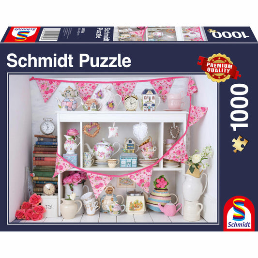 Schmidt Spiele Tea Time, Standard Puzzle, Erwachsenenpuzzle, 1000 Teile, 58996