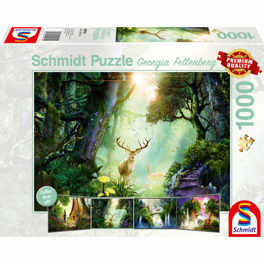 Schmidt Spiele Rehe im Wald, Georgia Fellenberg, Puzzle, Erwachsenenpuzzle, 1000 Teile, 59910