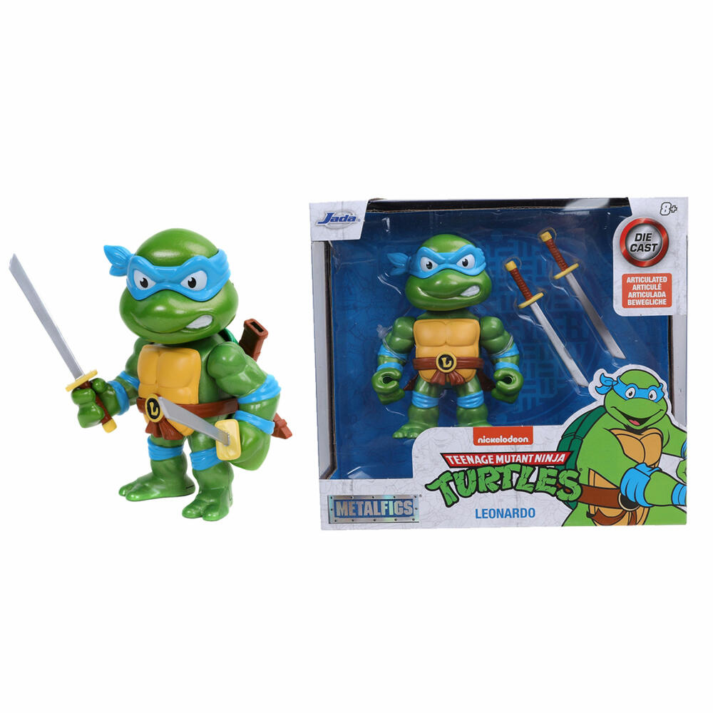 Jada Turtles 4 Leonardo Figur, mit Zubehör, Sammelfigur, Spielfigur, Spielzeug, Blau, 10 cm, 253283000